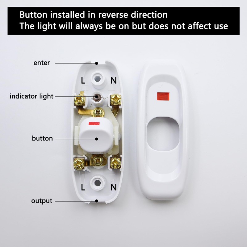 Set of 4 Lamp Switch Intermediate Switch Cable Switch with