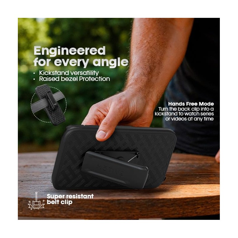 MOTIVE for 17 Pro Max, funda con clip para cinturón