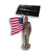 Soldier Holding American Flag Resin Christmas Tree Ornament