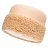 Futrzane Women's Beige Sherpa Trim Hat - Winter Hats -