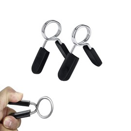 FITNESS MANIAC Home Gym Cable Attachment Handle Machine Exercise Chrome PressDown Strength Training Home Gym Attachments (Spring Collars 1" Rubber)