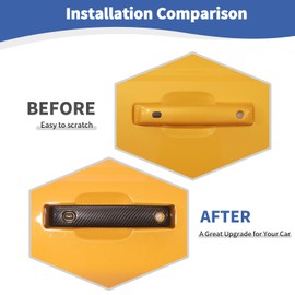 JOSHELA for Bronco Door Handle Cover Trim Fit for Ford Bronco 2021 up Black ABS Carbon Fiber Exterior Accessories 5pcs