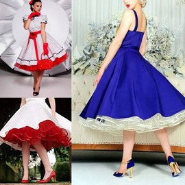 Petticoat Underskirt 50s Krinoline Hoopless Dress Tutu Petticoat Dress 50s Tulle Skirt Kids Rockabilly Net Petticoat Skirt Crinoline Vintage Retro Multiple Colours Skirt Swing Dress - A-Line 54