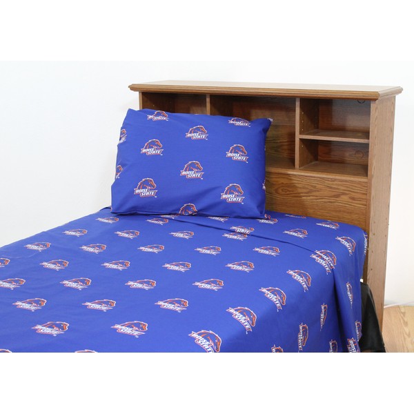 College Covers Boise State Broncos Printed Solid Sheet Set, Queen