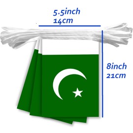 30 PCS Pakistan Flag, 33 FT Pakistani National Bunting,DecorGarden With Brass Gromment