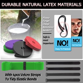 DASKING Natural Latex Resistance Bands Heavy Duty Workout Exercise Stretch Fitness Bands for Body Stretching, Pull Up Assist Band, Resistance Training (Style 1)