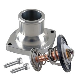 BILLET LS SERIES STRAIGHT 1.5" BARBED END THERMOSTAT HOUSING KIT WITH THERMOSTAT AND SEAL FOR LS1/LS2/LS6/LS7 WATER PUMPS (180°)