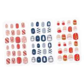 Healvian 72pcs Christmas Nail Stickers Clothes for Girl Christmas Outfit Fake Nails Place Clothes Dress Apparel Abs