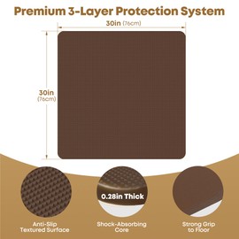 AIYOTAR Recliner Pads for Hardwood Floors, Recliner Floor Protectors Furniture Pads to Keep Furniture from Sliding, Under Recliner Mat for Hardwood Floors Swivel Chair Recliner Non Slip Grippers Brown