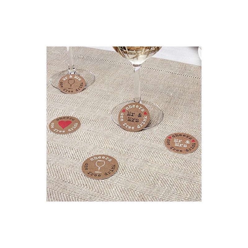 Neviti Just My Type Drinks Tokens, Craft Paper, 4.5 x