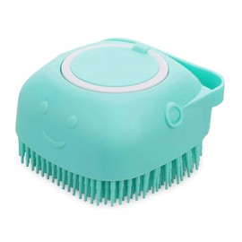 Pet Bath Massage Brush Puppy Dog Cat Grooming Cleaning Soft (Blue)
