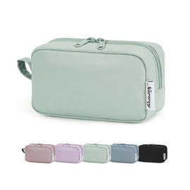 Narwey Small Cosmetic Bag, Small Makeup Bag for Purse, Travel Mini Makeup Pouch, Zipper Pouch, Cute Makeup Bag with Organized Pockets for Women (Mint Green, Small)