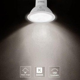 GEPLAD 12 Pack MR16 LED Bulb,GU5.3 Bi-Pin Base LED Bulbs, 5W (50W Equivalent) 5000K Daylight 450LM 40 Degree Beam Angle for Spot Lights, Recessed, Tracking Lights, Outdoor Landscape 12-24V
