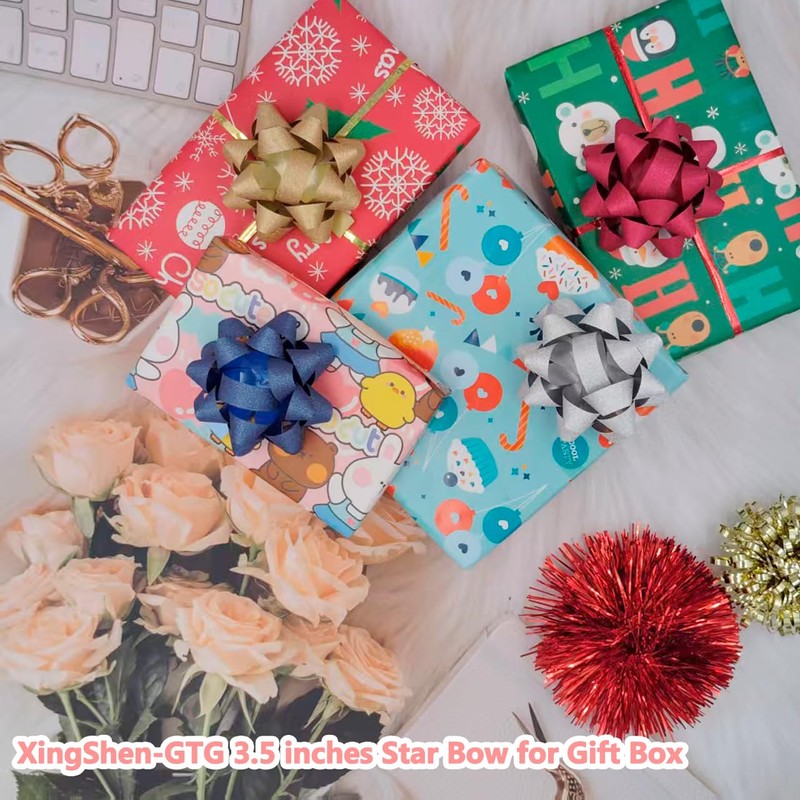 36pcs Gift Wrap Bow 3.5" Sparkle Star Bow Self Adhesive