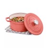 Martha Stewart 4 Quart Pink Speckled Cast Iron Dutch Oven