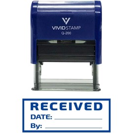 Received w/Border Self-Inking Office Rubber Stamp (Blue) - Medium