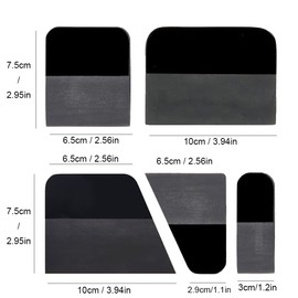 PPF - Juego de escobilla 5 en 1 de poliuretano termoplástico suave antiarañazos para vinilo, rascador de hoja de agua para película de protección de pintura, herramientas de tinte de ventana (negro)