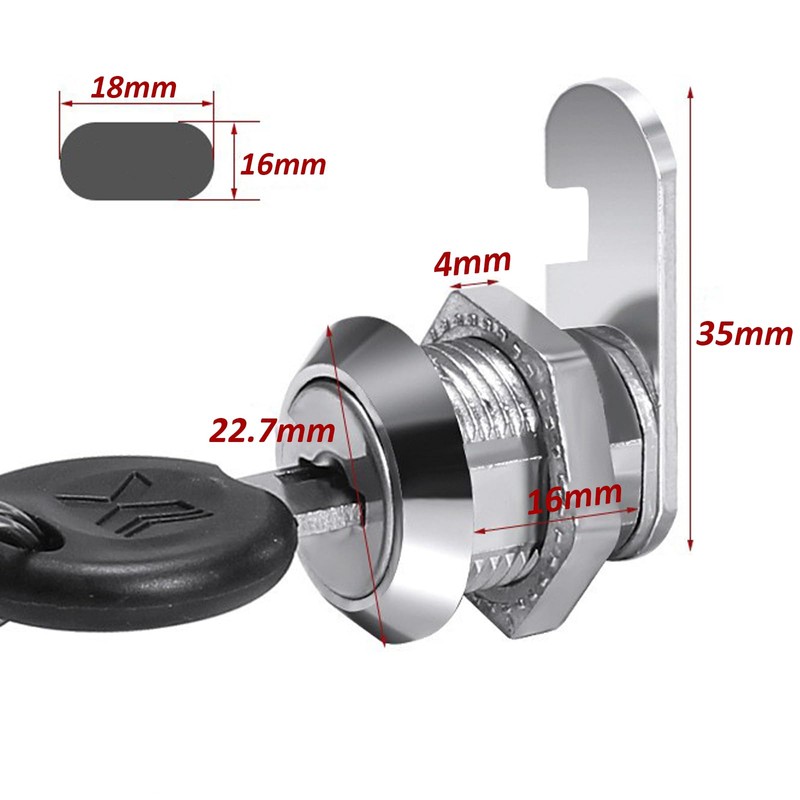 Anhoer 4Pcs Security Mailbox Lock 16mm with Alike Keys Barrel