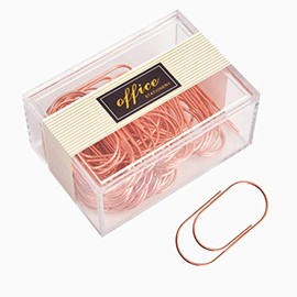 Large Wide Paper Clips, 50pcs 50mm 2 inch Rose Gold Jumbo Paper Clip Non-Skid Smooth Finish Steel Wire Office Supply Accessories