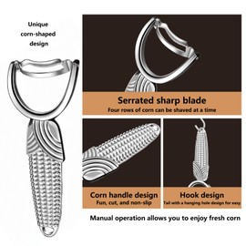 Corn Peeler for Corn on the Cob, Silver