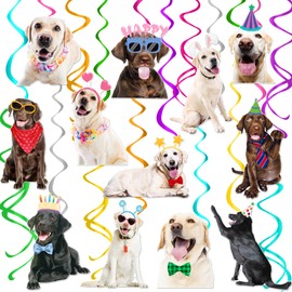 Labrador Hanging Swirls Labrador Party Decorations 20Pcs Dog Birthday Decorations Labrador Hanging Decor Labrador Ceiling Swirls for Puppy Dog Baby Shower Supplies