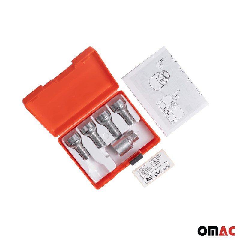 OMAC Wheel Lock Kit for Volvo XC90 M14X1,5 Bolt Galvanized