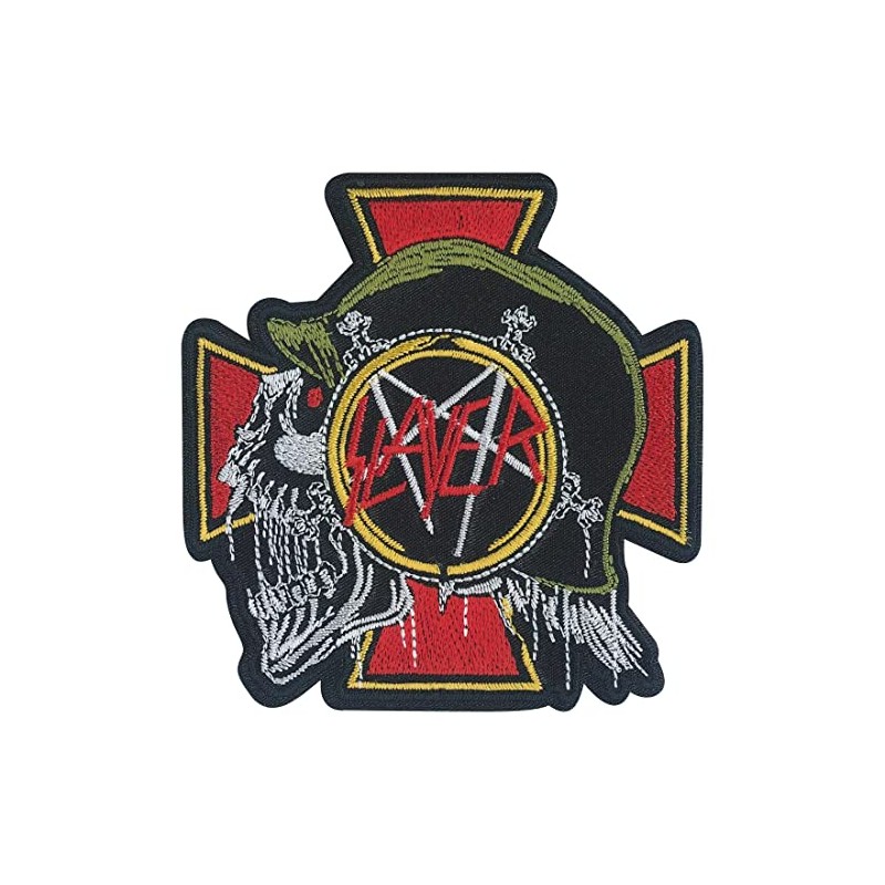 C&D Visionary Slayer Skull Profile Patch, Red, Black, Yellow