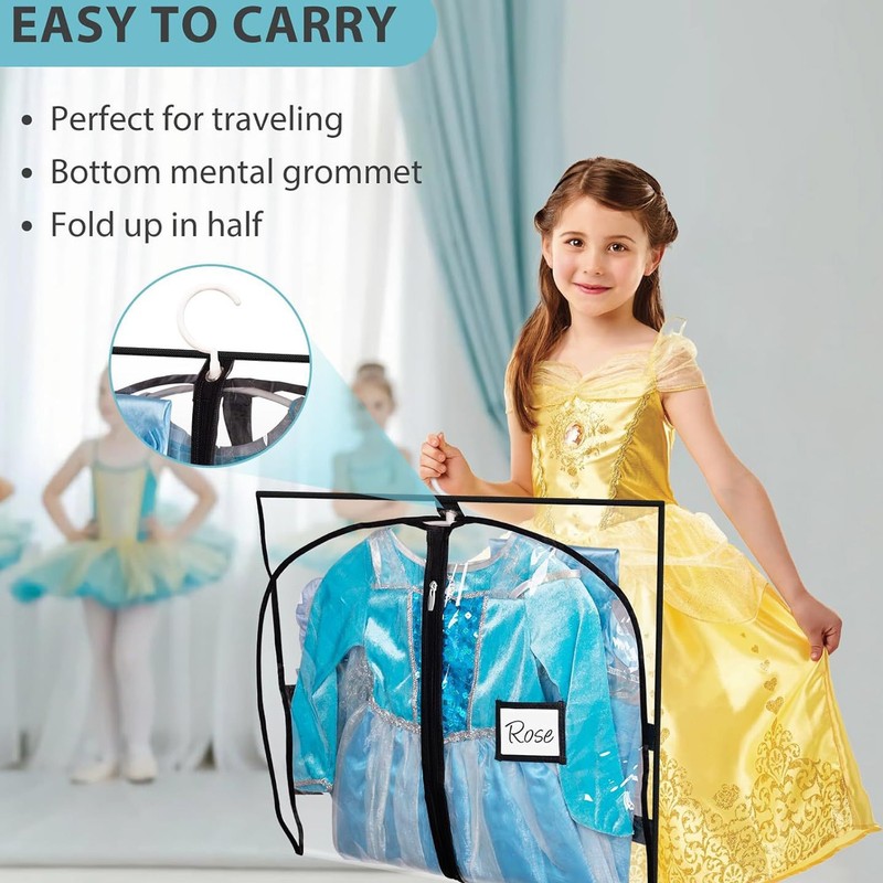 2pcs Garment Bags for Hanging Clothes Transparent Clothes PVC Dustproof