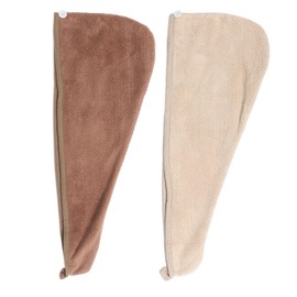 BESPORTBLE 2Pcs Quick Drying Hair Cap Ultra Absorbent Bath Head Wrap for Women Lightweight Dry Hair Towel for Travel and Home Use Dark