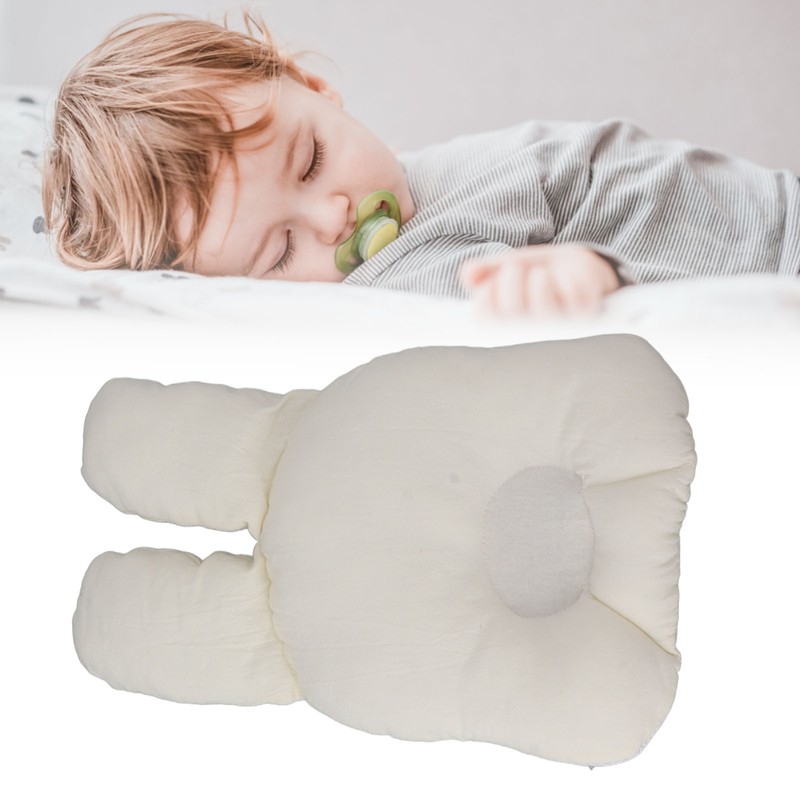 Baby Pillow Recessed Rabbit Ear Shaped 21.5cm Width Soft Breathable