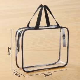 Yuexitech 2 Packs Clear Toiletry Bags for Travel – Large TSA Approved Toiletry Bag, Quart-Size Clear Plastic Pouch Meets Airport Security Liquids Bags Requirements for Carry-On, Black