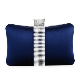 NICOLE & DORIS Women Handbags Diamond Silky Clutch Bag Small Purse Wedding Party Evening Bag Blue