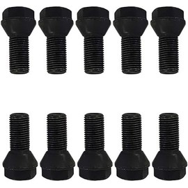 10 Wheel Bolts Wheel Bolts Taper Collar Black M12 x 1.5 22 mm (Short Head)