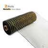 GouZaak 2 Rolls Black and Gold Deco Mesh Ribbon Party