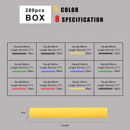 280 pcs 2: 1 Heat Shrink Tubing Kit -Marine Grade Shrink Wrap, Industrial Heat Shrink Tubing 8 Sizes, Flame Retardant for Automotive/Marine/Electronics w/Storage Case