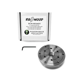 RGWOOD 4" Steel Wood Lathe Face Plate, 1" x 8tpi DoubleThreaded LH/RH (inboard/Outboard) with Set Screws for Reverse Turning.