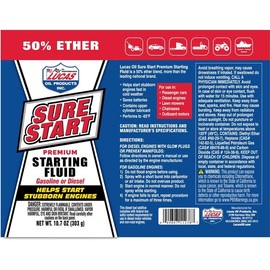 Lucas Oil 11238 Sure Start Premium Starting Fluid - 10.7 Ounce (Pack of 12)