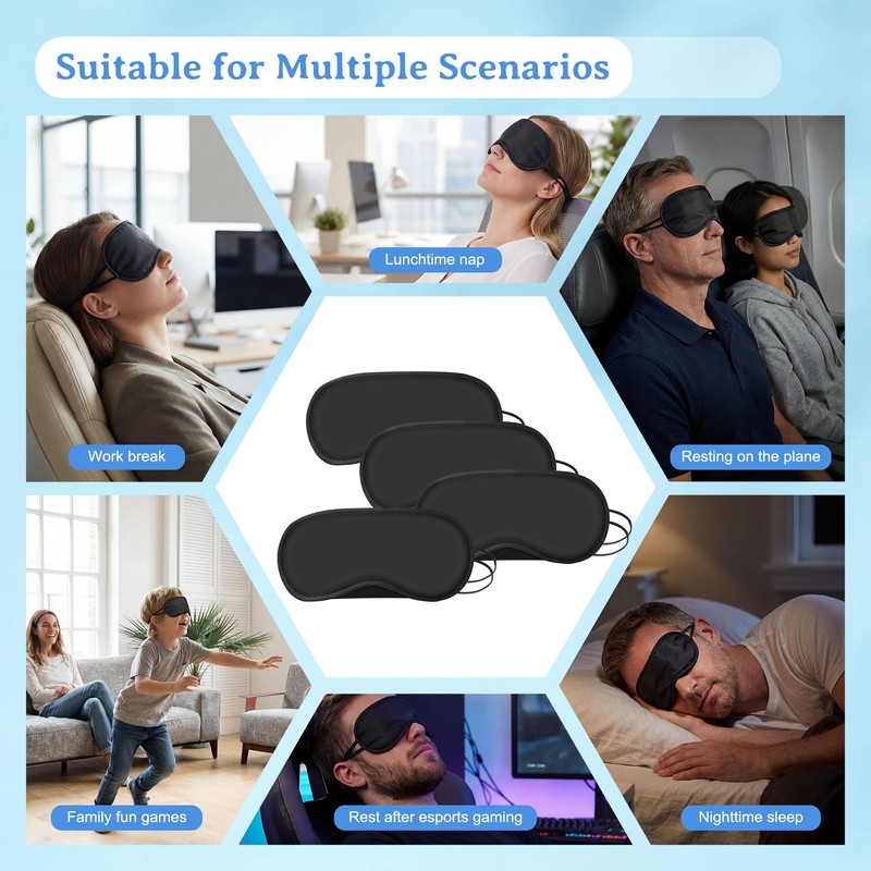 Lilingsty Bulk Sleep Masks, Black Eye Masks in Bulk, Featuring