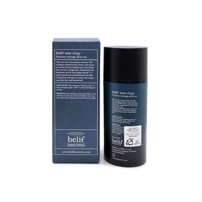 Belif Menology Hyaluronic Recharger 100ml All-in-One / 빌리프 맨올로지 히알루론