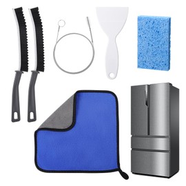 Palksky 6pcs Refrigerator Cleaning Brush, Fridge Cleaning Kit Set, Refrigerator Cleaning Kit for Fridge Maintenance, Door Seals Drain Holes Cleaning, Ice Removal