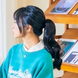 [Pick&Wear] Medium claw pin ponytail Dalby partial wig natural brown / [픽앤웨어] 미디엄 집게핀 포니테일 달비 부분가발 내츄럴 브라운