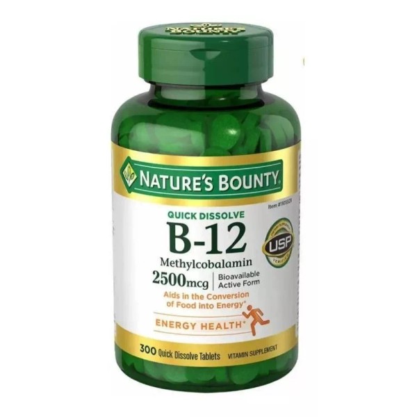 Nature's Bounty Vitamina B12 Quick Dissolve Sublingual 2500 Mcg 300 Tabs Nat