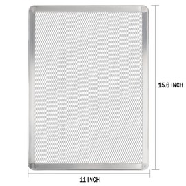 SHANGPEIXUAN Pizza Screen 11 x 16 Inch 2 Pack Rectangular Aluminum Pizza Pan Restaurant-Grade Flatbread Screen Pizza Crisper Pan,Oven-Safe