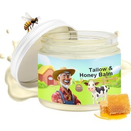 Grass Fed Tallow Cream- Beef Tallow Skin Care, Natural Beef Tallow Honey Balm 60g