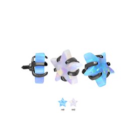 PIERCINGLINE Titanium Dermal Anchor Piercing Attachment Star + Synthetic Opal, Titanium