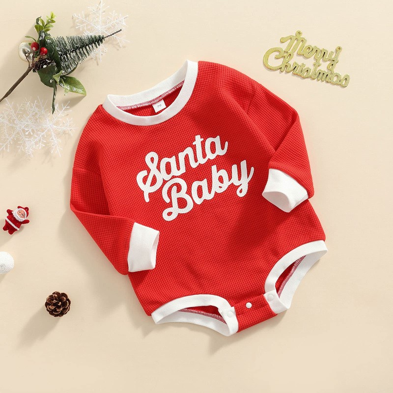 Christmas Baby Boy Girl Outfit Newborn Infant Christmas Romper Santa