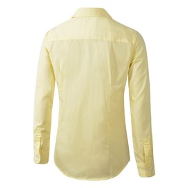 Women's Formal Work Wear Simple Shirt (225 Yellow, S)