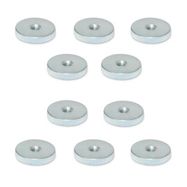 Ganter Normelemente Flat knurled nuts, knurled nuts (low shape), DIN 467-M6-ZB, pack of 10, galvanised steel, thread: M6