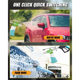 DANCINGBOAR Foam Cannon Dual Connector for Pressure Washers, Double Tip Attachment, 4000 PSI, 1/4'' Quick Connect, Ideal for Car, Motorcycle, Roof, and Driveway Cleaning