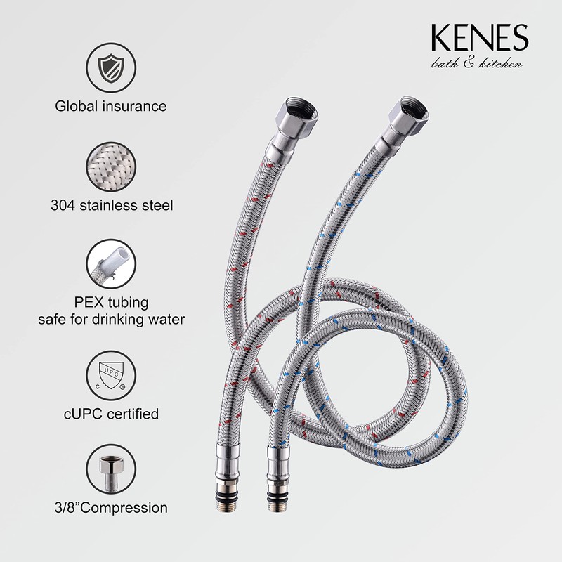 KENES Single Handle Bathroom Sink Faucet, Brushed Nickel Vanity Faucet